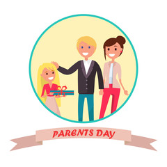 Obraz na płótnie Canvas Parents Day Banner with Colourful Inscription
