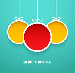 Hanging Christmas balls.