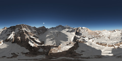 360 Grad Ansicht mit einem Bergpanorama