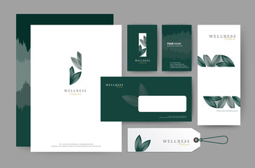 Branding identity template corporate company design, Set for business hotel, resort, spa, luxury premium logo, vector illustration