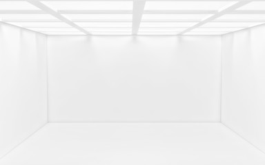 light white room with light from ceiling. 3d render