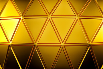 Obraz premium Abstrakcjonistyczny złocisty geometryczny tło. Złota tekstura z cieniem. Renderowanie 3D