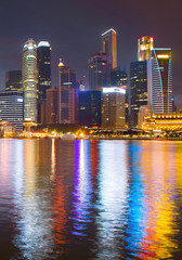 Fototapeta premium Singapore business downtown night view