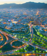 Tehran aerial view twilight, Iran