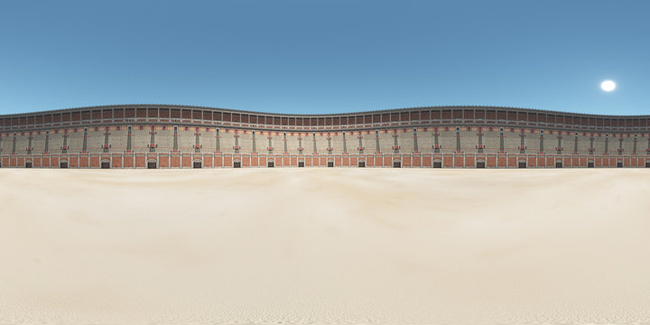 360 Grad Panorama mit dem Kolosseum im antiken Rom