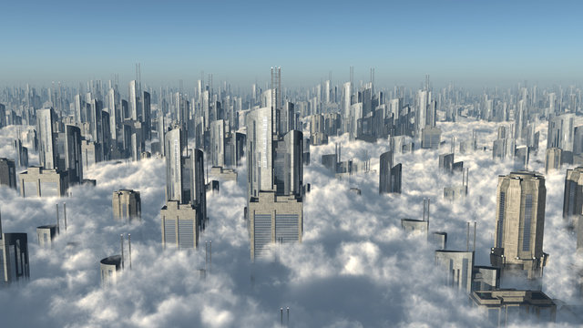 Stadt über den Wolken