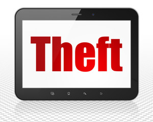 Security concept: Tablet Pc Computer with Theft on display