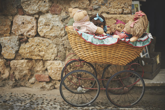 Teddy Bears In Baby Carriage