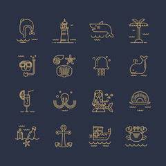 Set of nautical icons