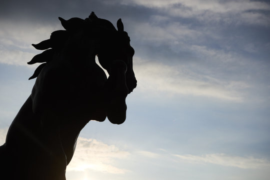 A horse sculpture near Orsay Museum in Paris