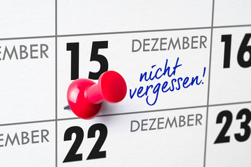 Wandkalender - 15. Dezember