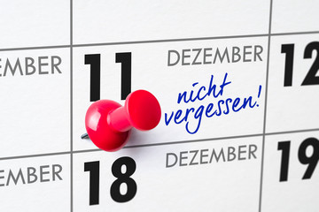 Wandkalender - 11. Dezember