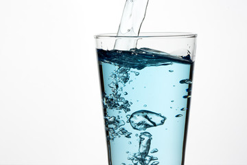 Beautiful splash of blue water