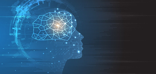 Artificial intelligence. Technology web background. Virtual concept