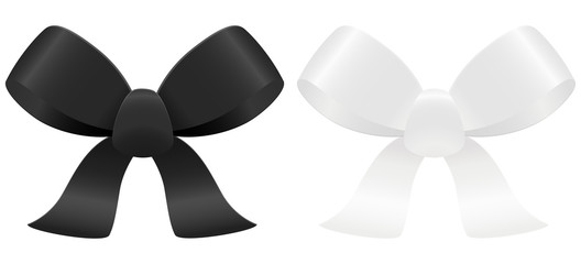 black and white bows
