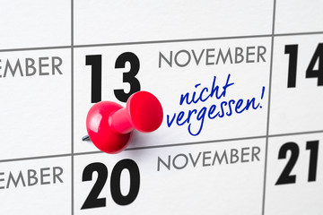 Wandkalender - 13. November