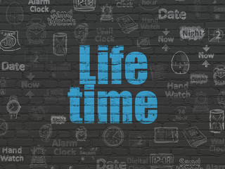 Timeline concept: Life Time on wall background