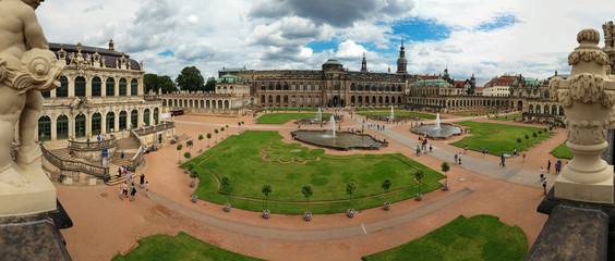 Dresden, Germany - August 4, 2017: Zwinger - late German Baroque, founded in the early 18th century. a complex of four magnificent palace buildings.