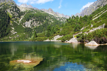 Fototapeta na wymiar Poprad lake in High Tatras mountains, Slovakia
