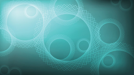 Abstract gradient background with round pattern. Turquoise color, circle from repeated squares.