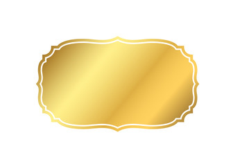 Gold frame. Beautiful simple golden design. Vintage style decorative border isolated white background. Elegant gold art frame. Empty copy space decoration, photo, banner Vector illustration