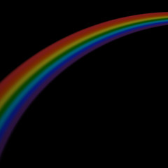 Rainbow icon. Shape arch isolated on black background. Colorful light and bright design element. Symbol of rain, sky, clear, nature. Flat simple graphic style Vector illustration