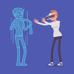VR woman testing adult content