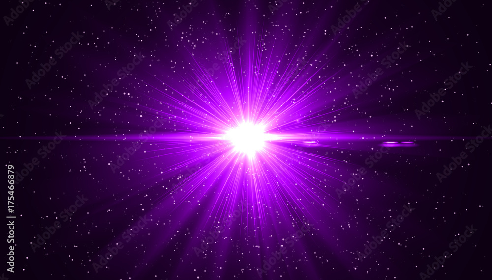 Poster sunray with sparkles or gold particle glitter light. merry christmas festive background.defocused ci