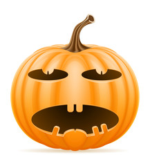 horrible pumpkin halloween stock vector illustration