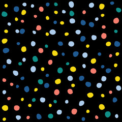 Abstract handmade round seamless pattern background. Childish handcrafted wallpaper