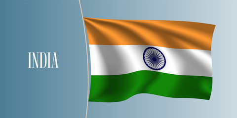 India waving flag vector illustration