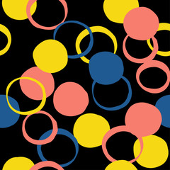 Abstract round seamless pattern background. Childish simple geometric cover