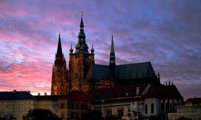 Naklejka premium Prague Castle at Sunset