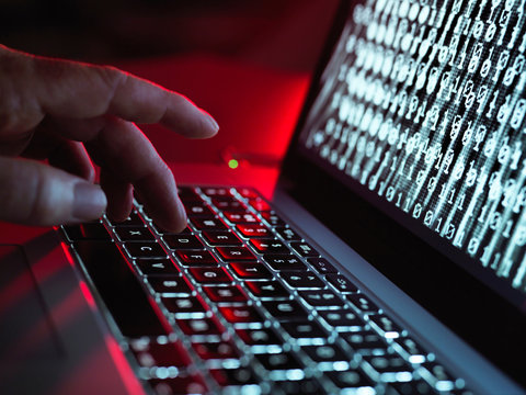 Laptop computer being infected by a virus