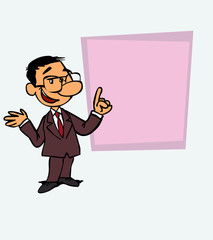 Asian businessman relaxed, speak content. Is showing, as in a presentation, the data you want.