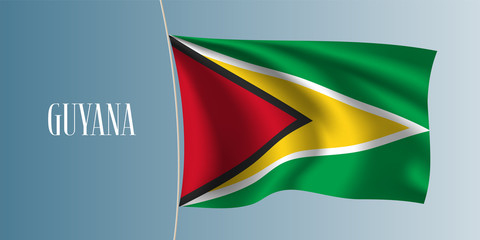 Guyana waving flag vector illustration