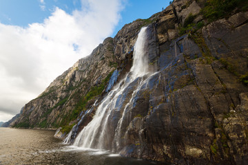 The waterfall in Lysefjord, Norway