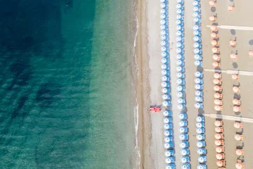 Door stickers Positano beach, Amalfi Coast, Italy An aerial view of Positano on the Amalfi Coast in Italy
