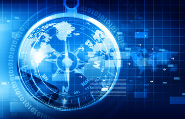 Fototapeta premium 3d illustration of compass background.
