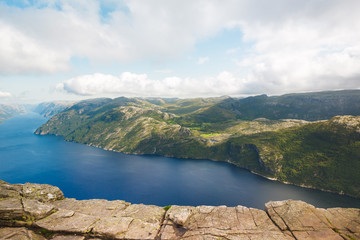 Aerial view of the Lysefjord - Powered by Adobe