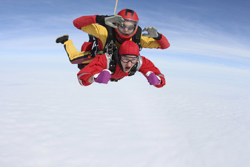 Skydiving. Tandem jump.
