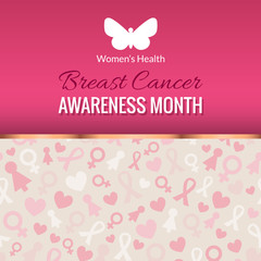 Fototapeta na wymiar Breast Cancer Awareness Month Poster