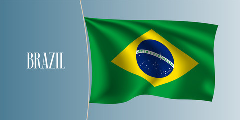 Brazil waving flag vector illustration
