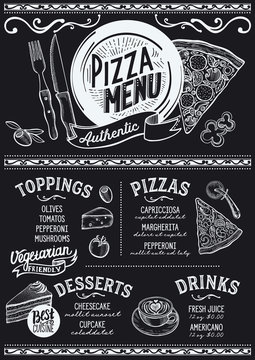 Pizza menu restaurant, food template.