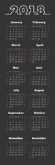 Vector Simple 2018 year dark background calendar