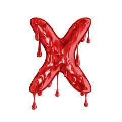 Blood font halloween horror letter X