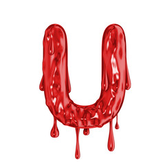 Blood font halloween horror letter U