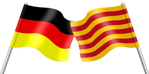 Flags. Germany and Catalonia