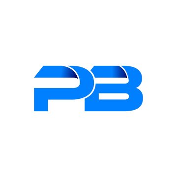 pb logo initial logo vector modern blue fold style