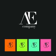 Letters A & E Logo with Business Card Template Vector.